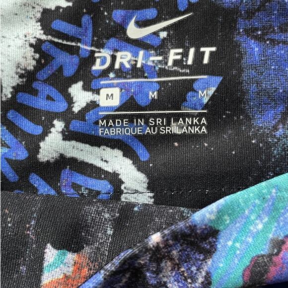 Nike Victory Power Crop Leggings Pants M | Graffiti Print, Dri-FIT, Mesh Panels - Picture 2 of 5